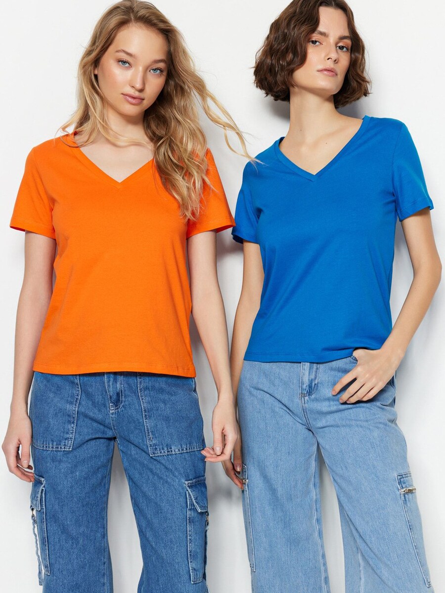 

Рубашка Trendyol, цвет Dark blue/Orange