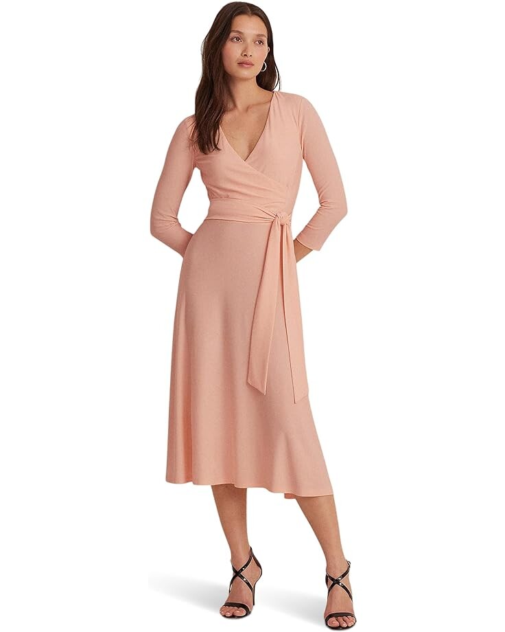 

Платье LAUREN Ralph Lauren Surplice Jersey, цвет Pink Opal