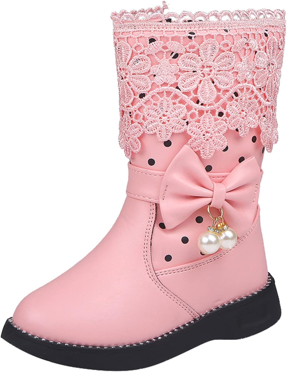 

Generic Детские ботинки на щиколотку, кожаная обувь для девочек, водонепроницаемые короткие кожаные ботинки, нескользящие, дышащие, телесного цвета, на молнии (черные, 9,5-10 лет)