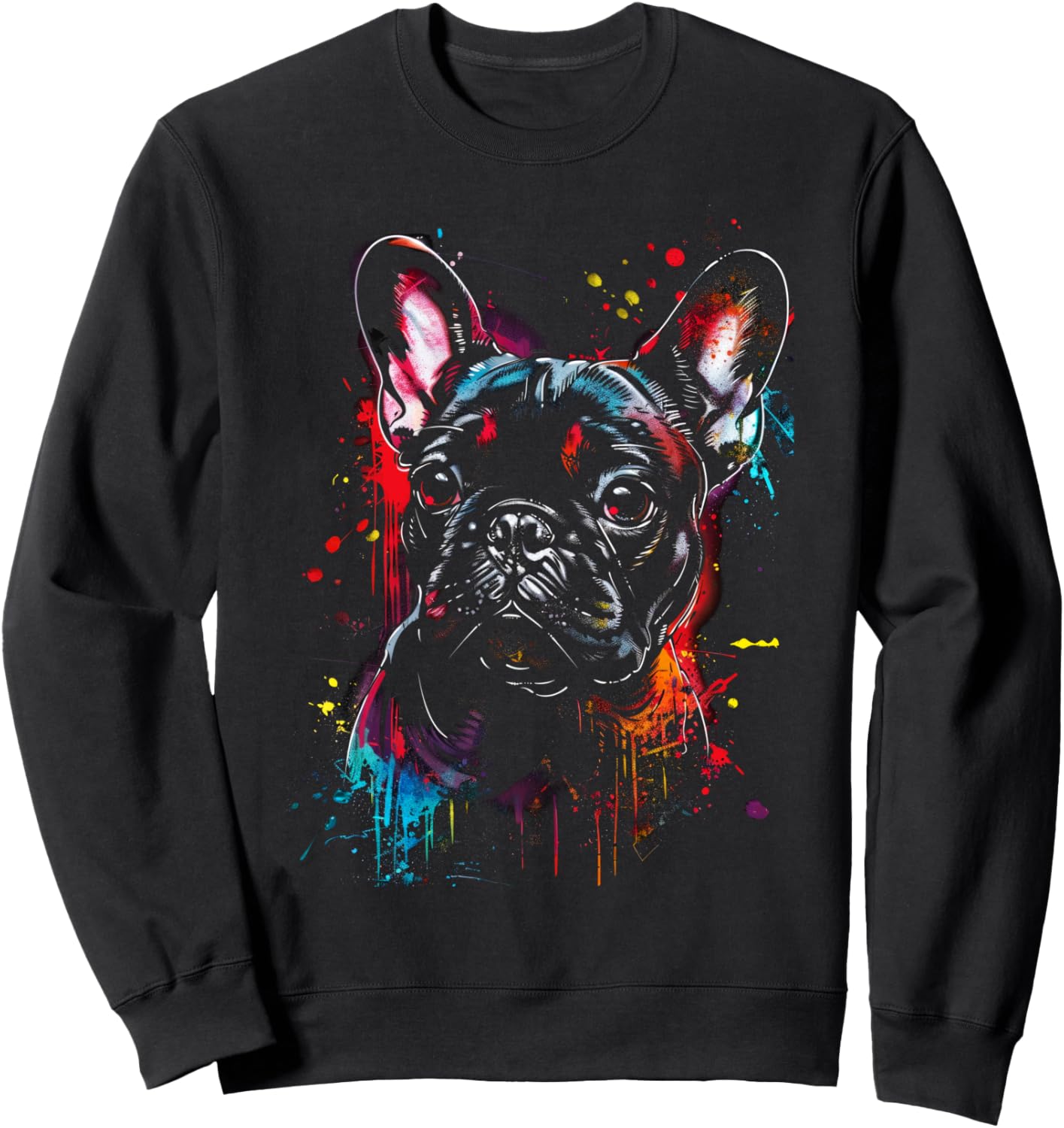 

Резиновая толстовка с изображением французского бульдога в стиле Color Splash Art Vibrant Art French Bulldog Enthusiast, черный