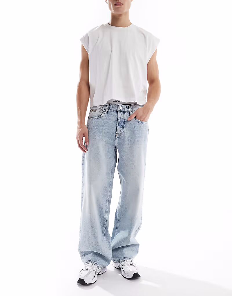 

Джинсы Calvin Klein Jeans 90-х свободного кроя, светло-синие