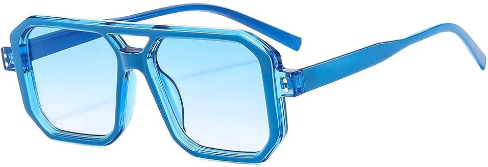 

Винтажные солнцезащитные очки с двойной перемычкой для женщин, роскошная оправа, солнцезащитные очки для женщин с защитой от УФ-излучения UV400 LVTFCO, Blue