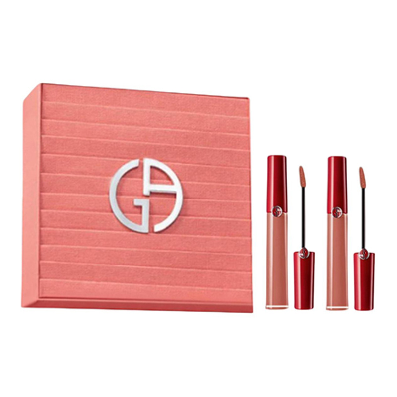 

GIORGIO ARMANI AMANI Red Tube жидкая помада для макияжа наборы Velour Natural легко растушевывается 6,5мл*2