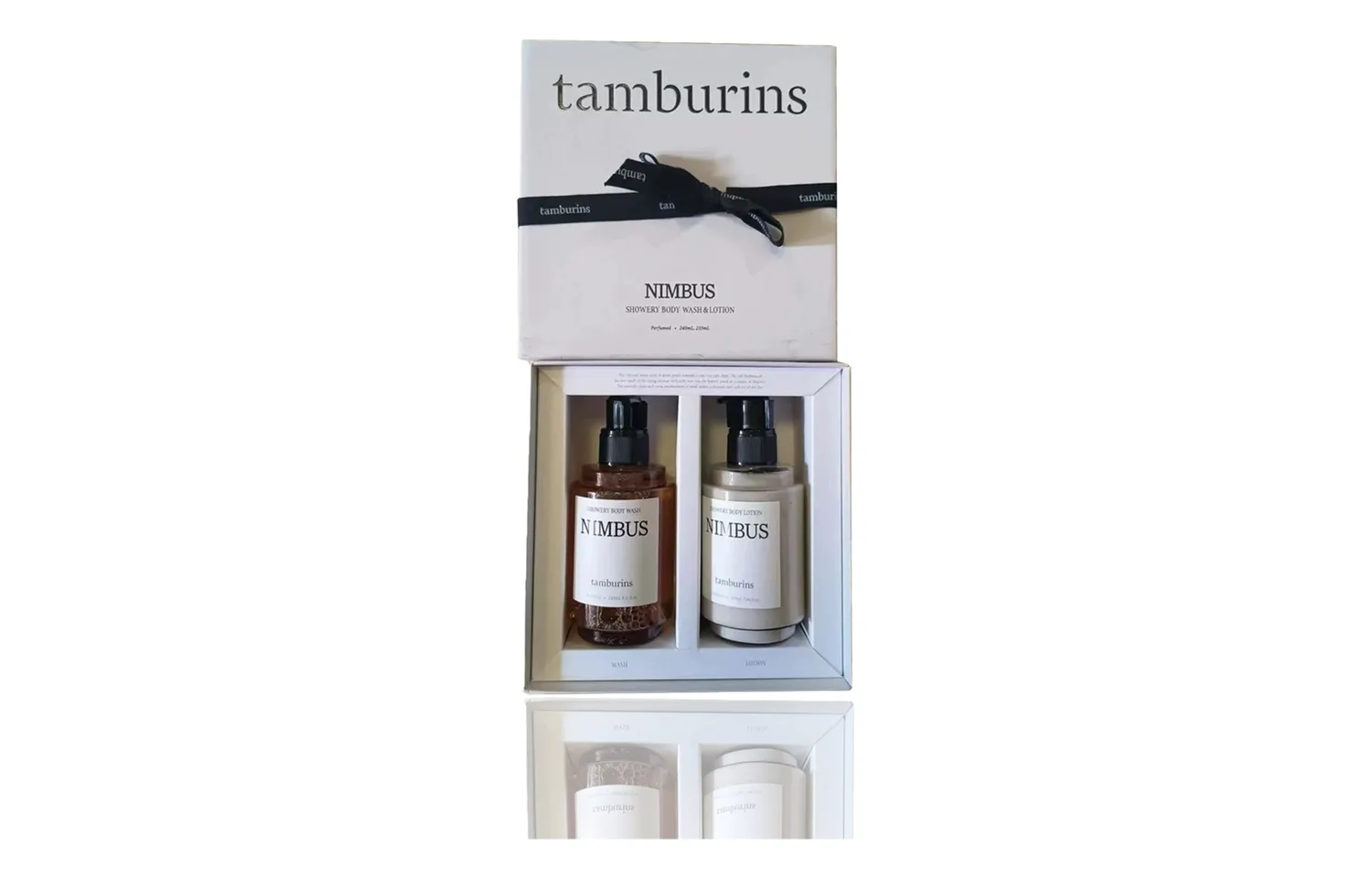 TAMBURINS Набор для ухода за кожей Intermittent Rain NIMBUS, успокаивающий гель для душа 240 мл + лосьон для тела 235 мл, Two-Piece Set: Bitter Orange & Licorice Shower Gel 240ml+Bitter Orange & Licorice Body Lotion 235ml — фото 3