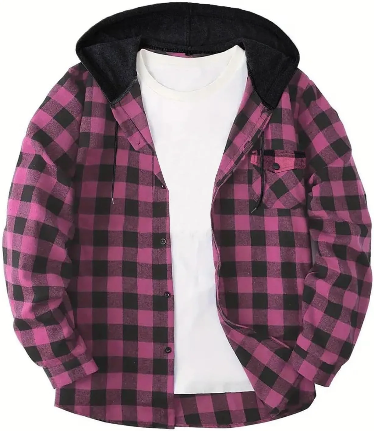 

Мужская фланелевая рубашка-худи с карманом