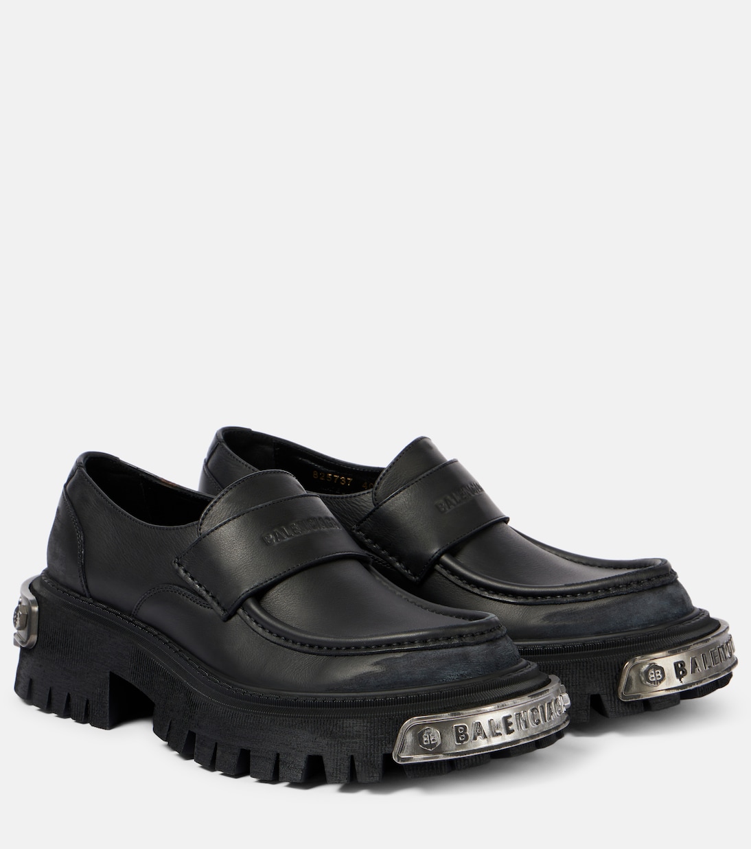 Кожаные лоферы Tractor Balenciaga, Black/Silver