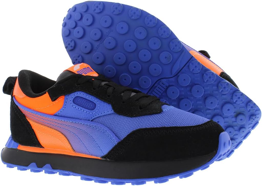 Детские кроссовки PUMA Boys Rider Fv Future Vintage на шнуровке, повседневные - серые — фото 2