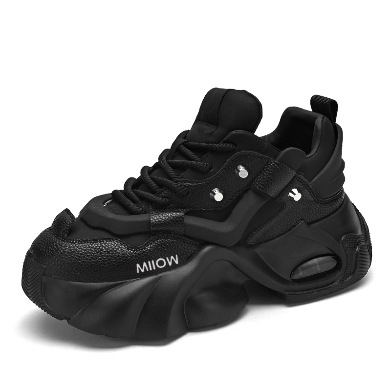 

MIIOW Мужские противоскользящие износостойкие кеды низкие черные, цвет Black