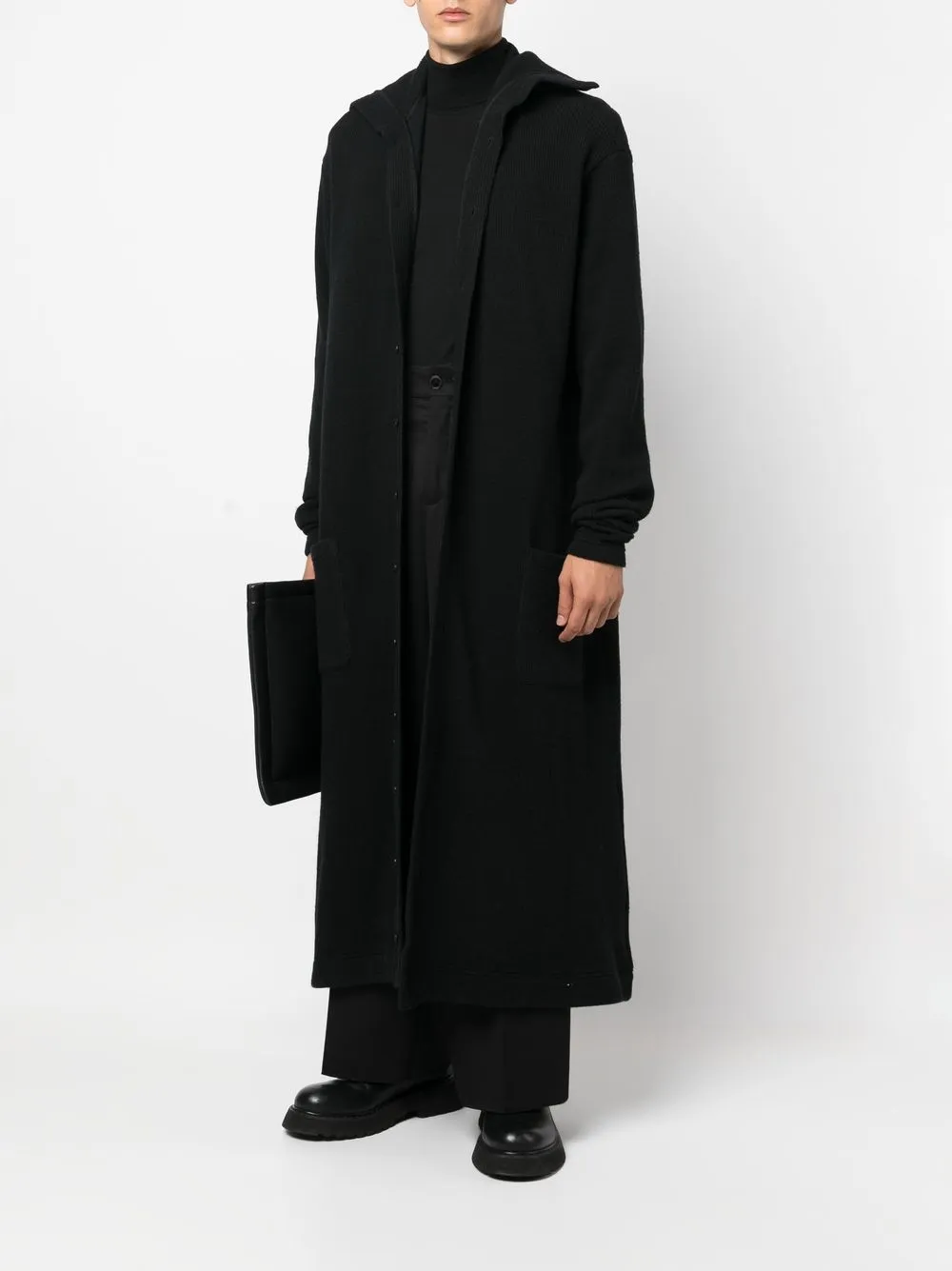 Пальто тонкой вязки Yohji Yamamoto, черный — фото 2