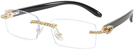 

Солнцезащитные очки без оправы с бриллиантами для женщин, винтажные прямоугольные солнцезащитные очки, женские солнцезащитные очки со стразами, градиентные цвета MTZJH, C8black-clear