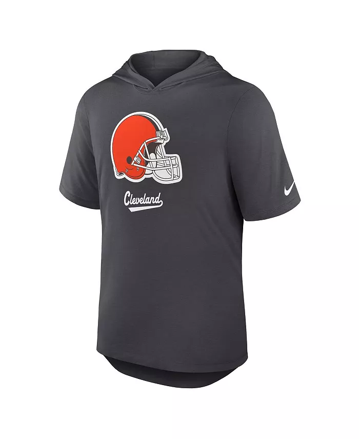 Мужская антрацитовая толстовка-футболка Cleveland Browns Tri-Blend Performance Nike — фото 2