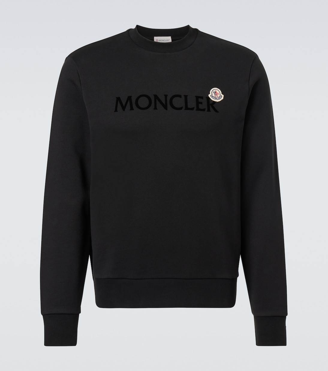 

Хлопковый джерси свитшот с логотипом Moncler, черный