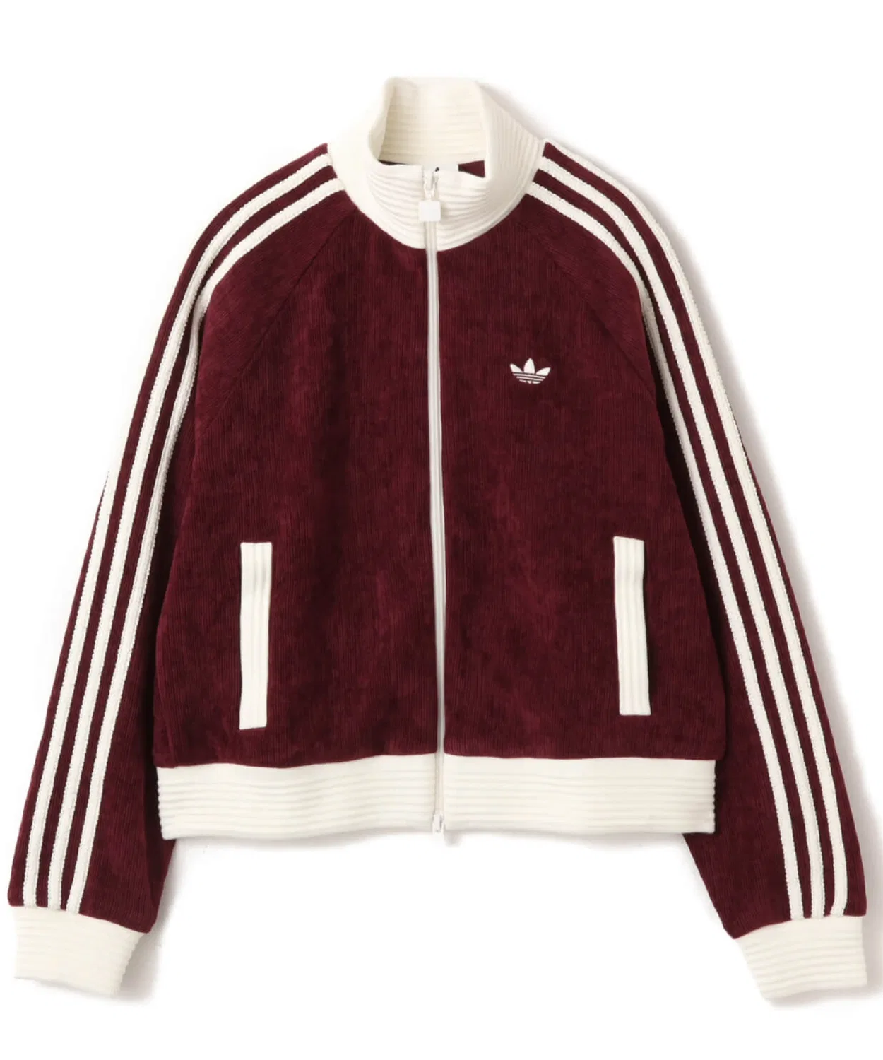 Толстовка трикотажная Adidas Velour Knit Track Top бордовый — фото 4