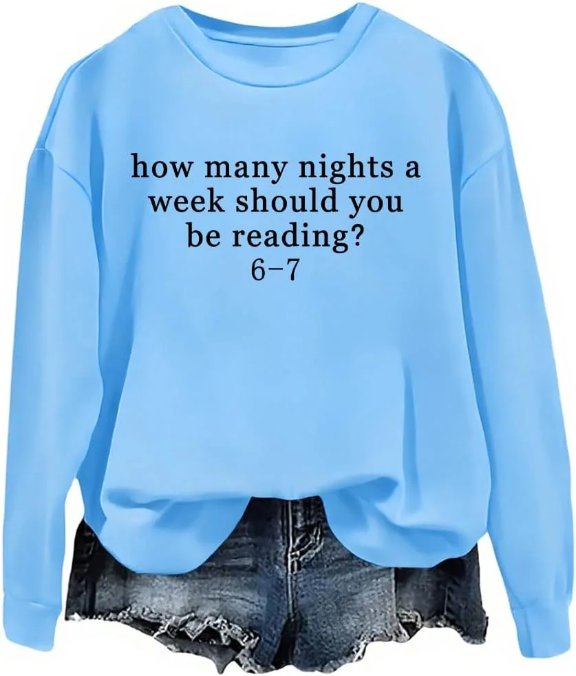 

Свитшот How Many Nights A Week Should You Be Reading, 6-7 Hoodie, Unisex woati