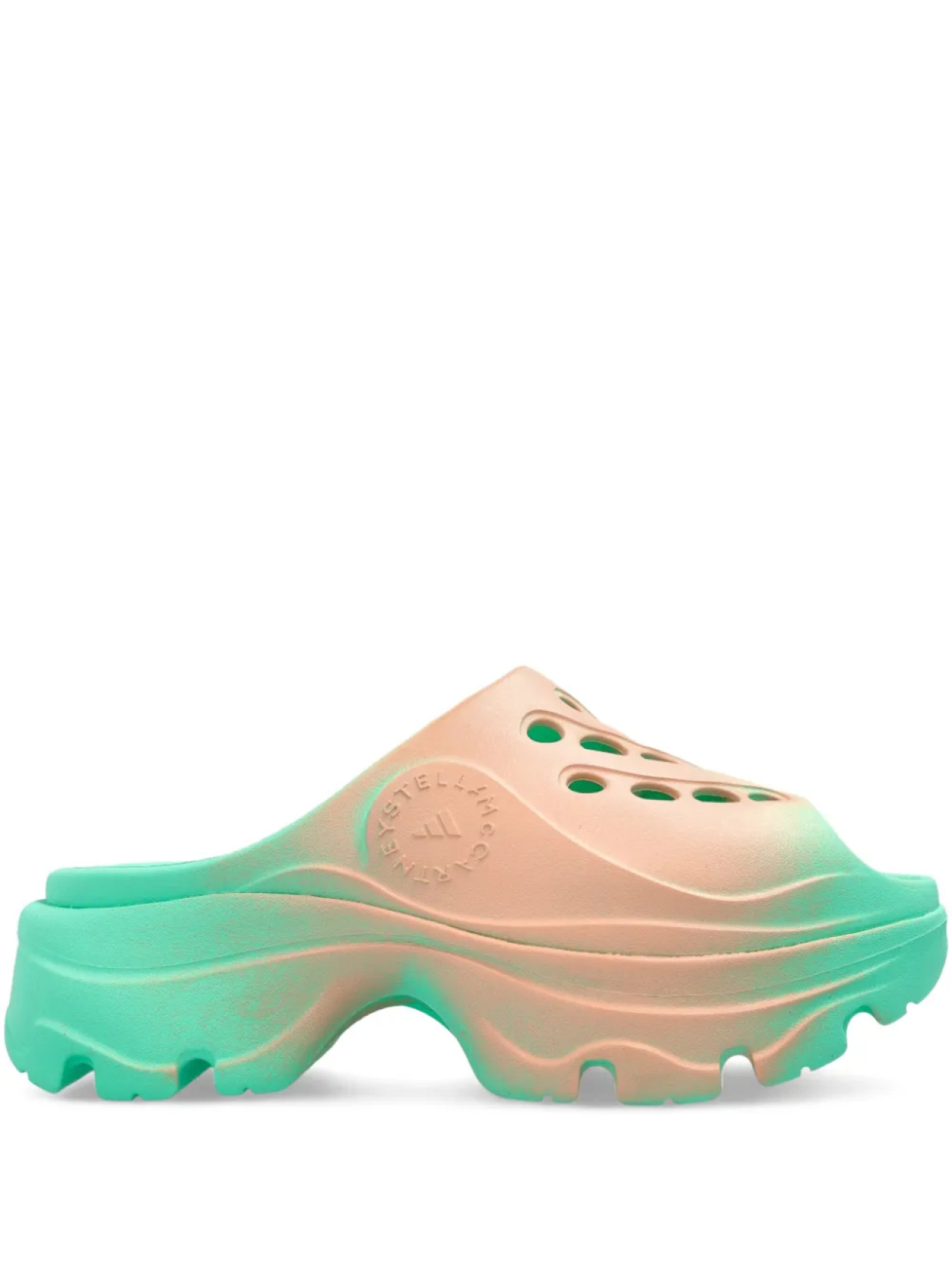 Двухцветные сабо Adidas by Stella McCartney, зеленый