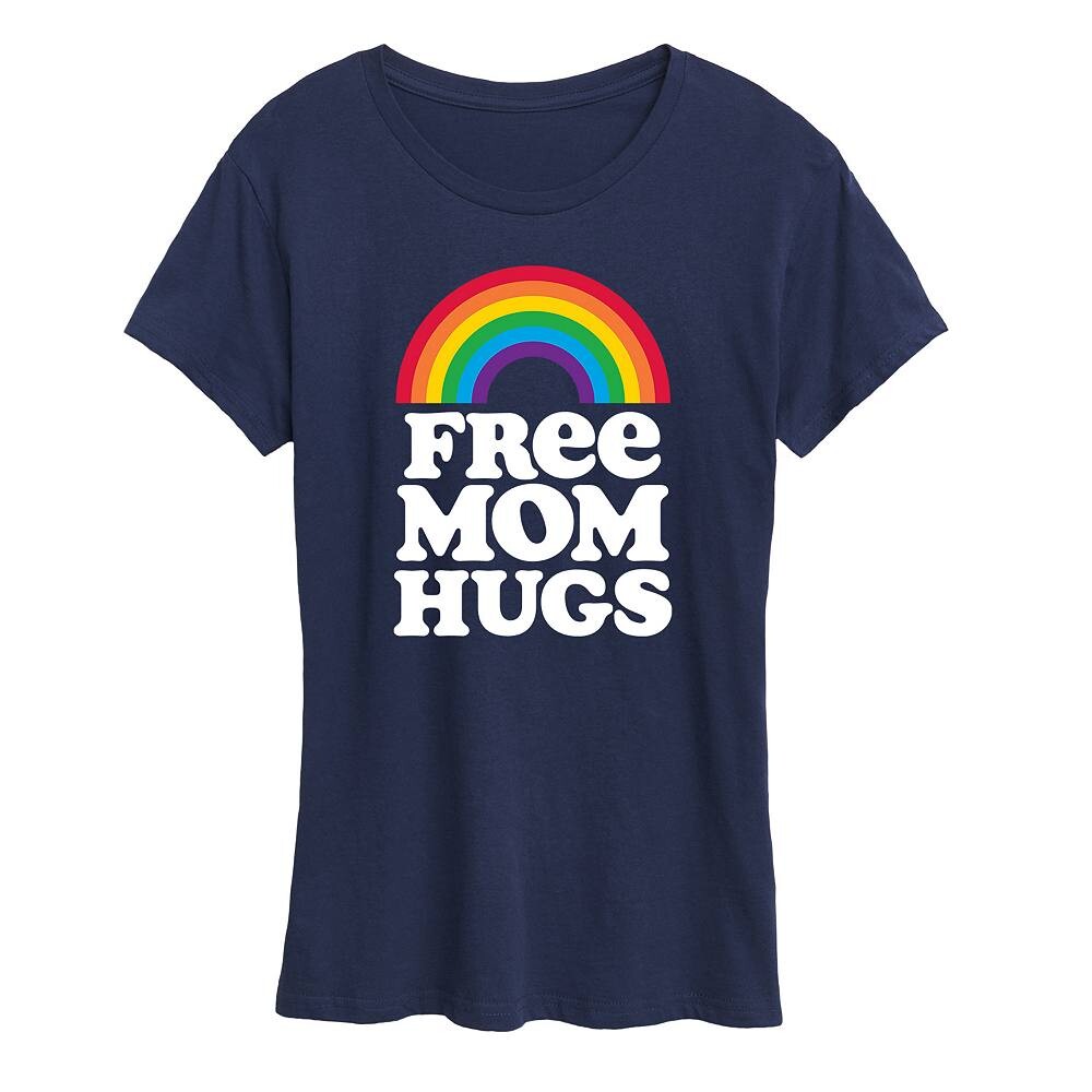 

Женская футболка Free Mom Hugs с рисунком Licensed Character, темно-синий