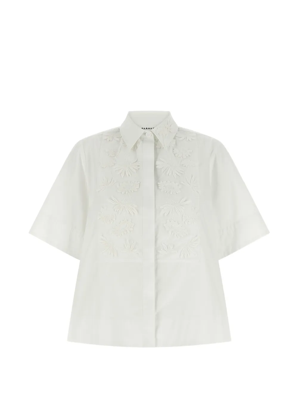 

Вышитая рубашка с короткими рукавами Cubo 26 P.A.R.O.S.H., белый