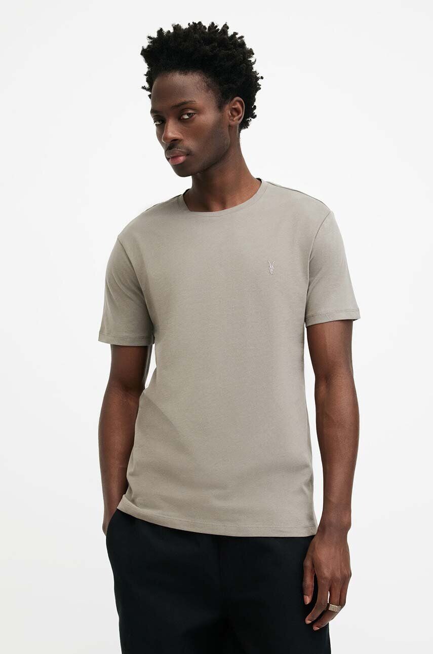 Хлопковая футболка AllSaints BRACE SS CREW, серый — фото 2