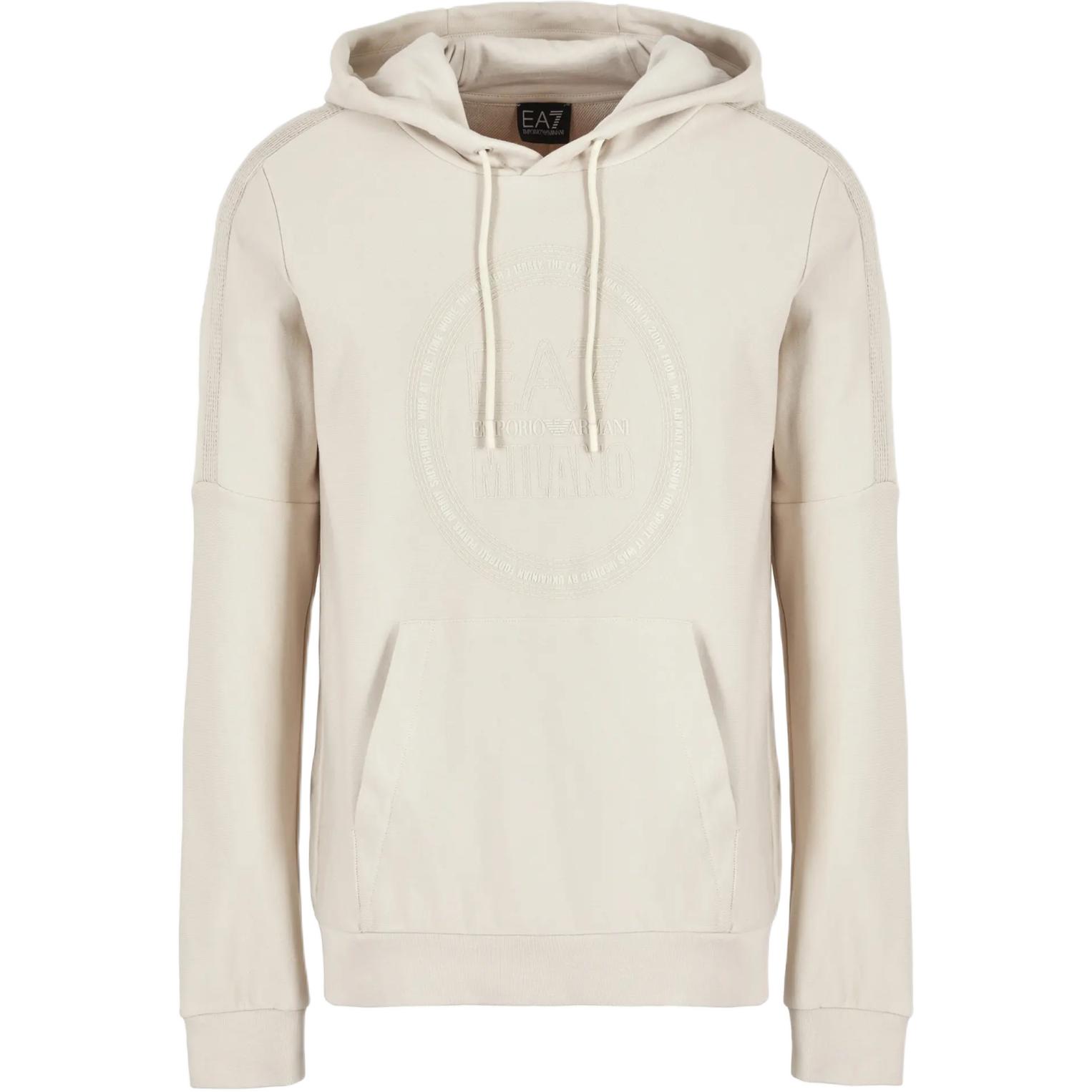 Худи с тисненым логотипом Emporio Armani, экрю