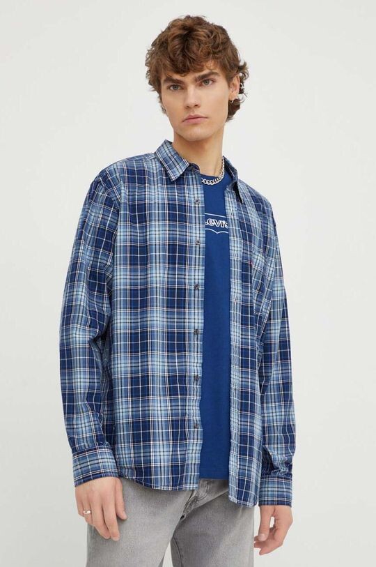 

Хлопковая рубашка Levi's, темно-синий