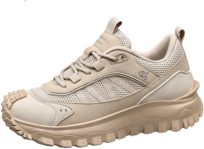 

Мужские легкие дышащие спортивные кроссовки из сетчатого материала- прочный, стильный дизайн для повседневной носки и занятий спортом Hoalox, бежевый