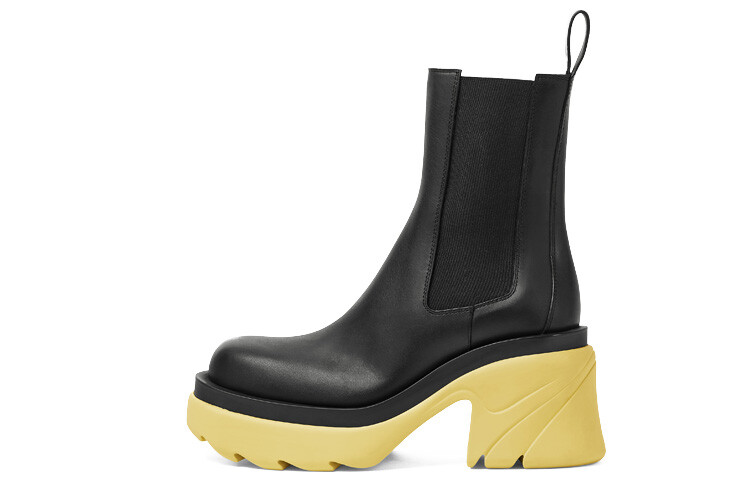 

Ботильоны Bottega Veneta Flash Platform Ankle Boot, черный / желтый