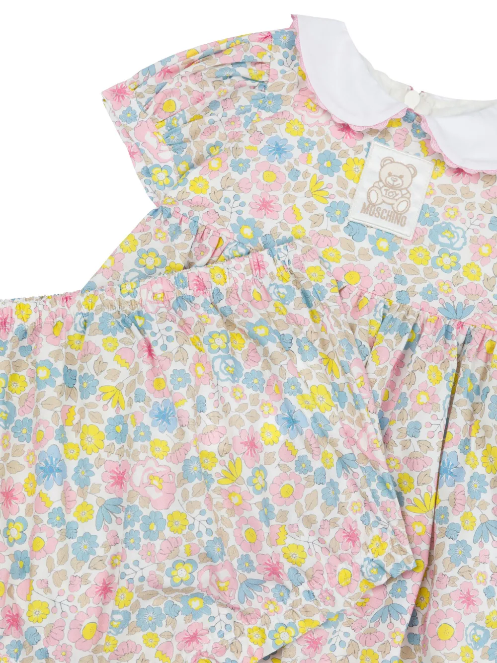 Платье с цветочным принтом Moschino Kids, синий — фото 3