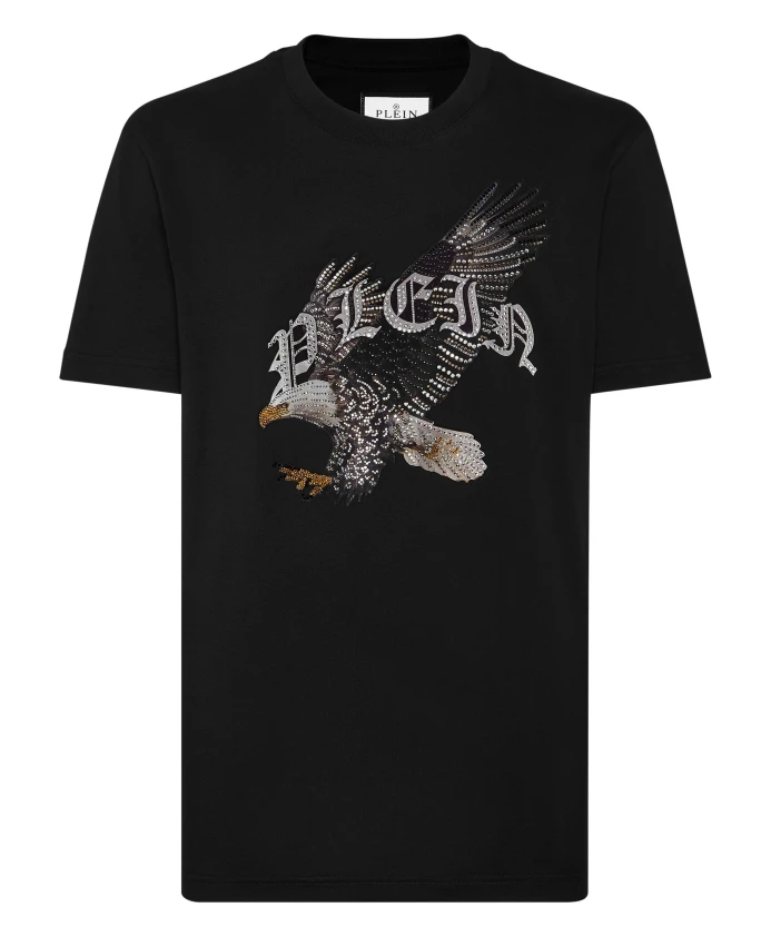 

Футболка с круглым вырезом и изображением орла Philipp Plein, черный