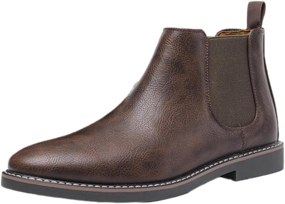 

Мужские ретро-ботинки, двухцветный верх с эластичными вставками, противоскользящая резиновая подошва, подходят для зимы/осени/весны Clolinde, кофейный