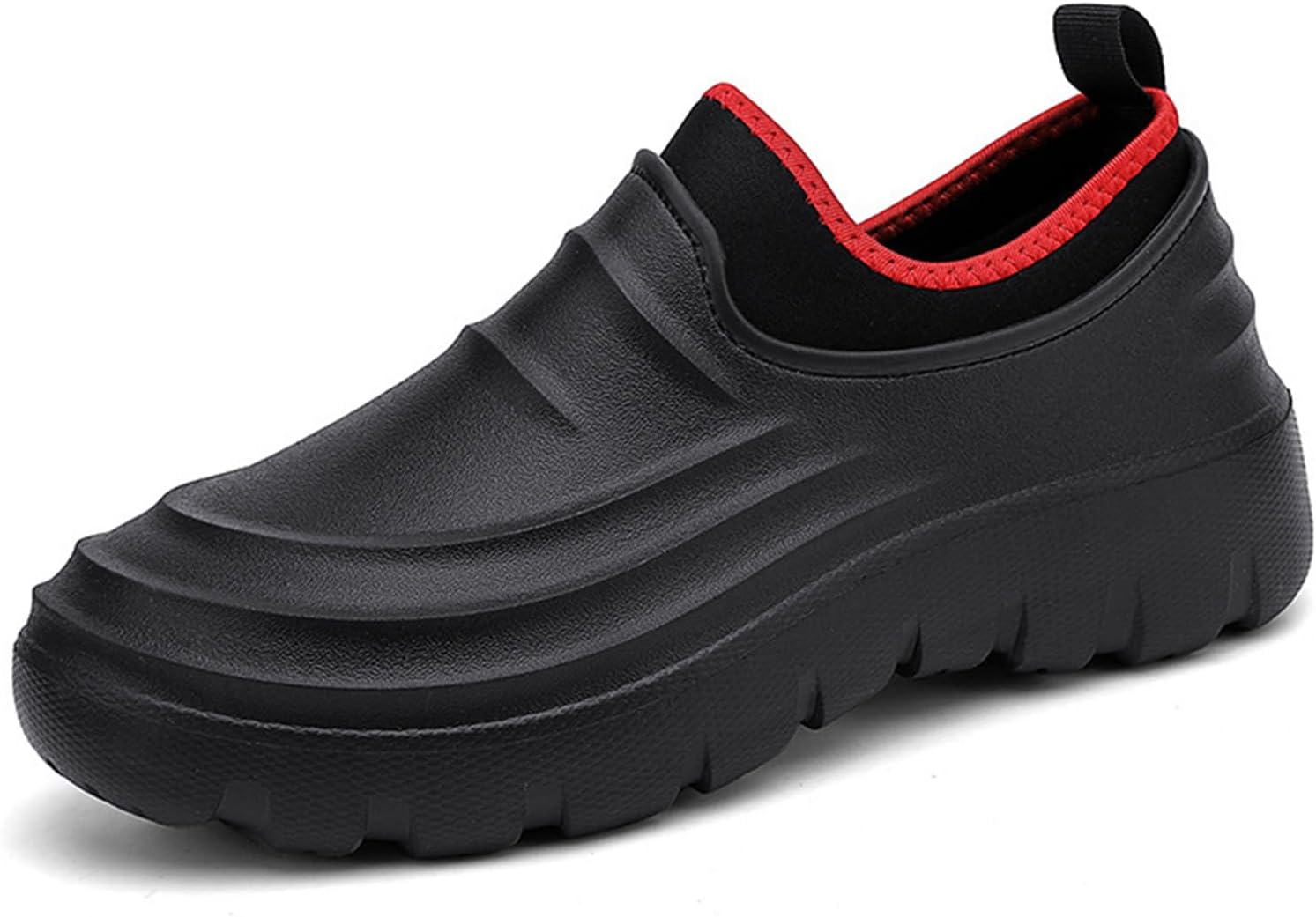 

Мужские резиновые сапоги JiuQing водонепроницаемые, низкие и рыбацкие ботинки с противоскользящей подошвой, красный