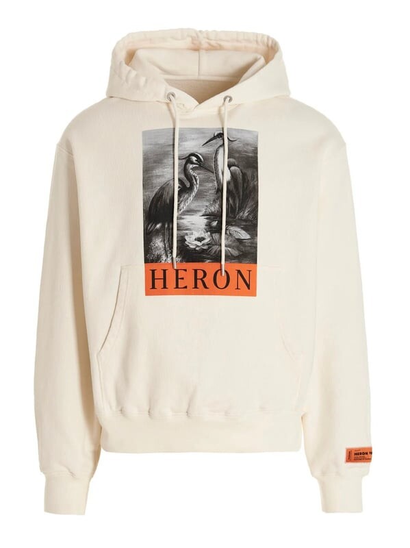 

Толстовка с принтом Heron и кулиской Heron Preston, белый