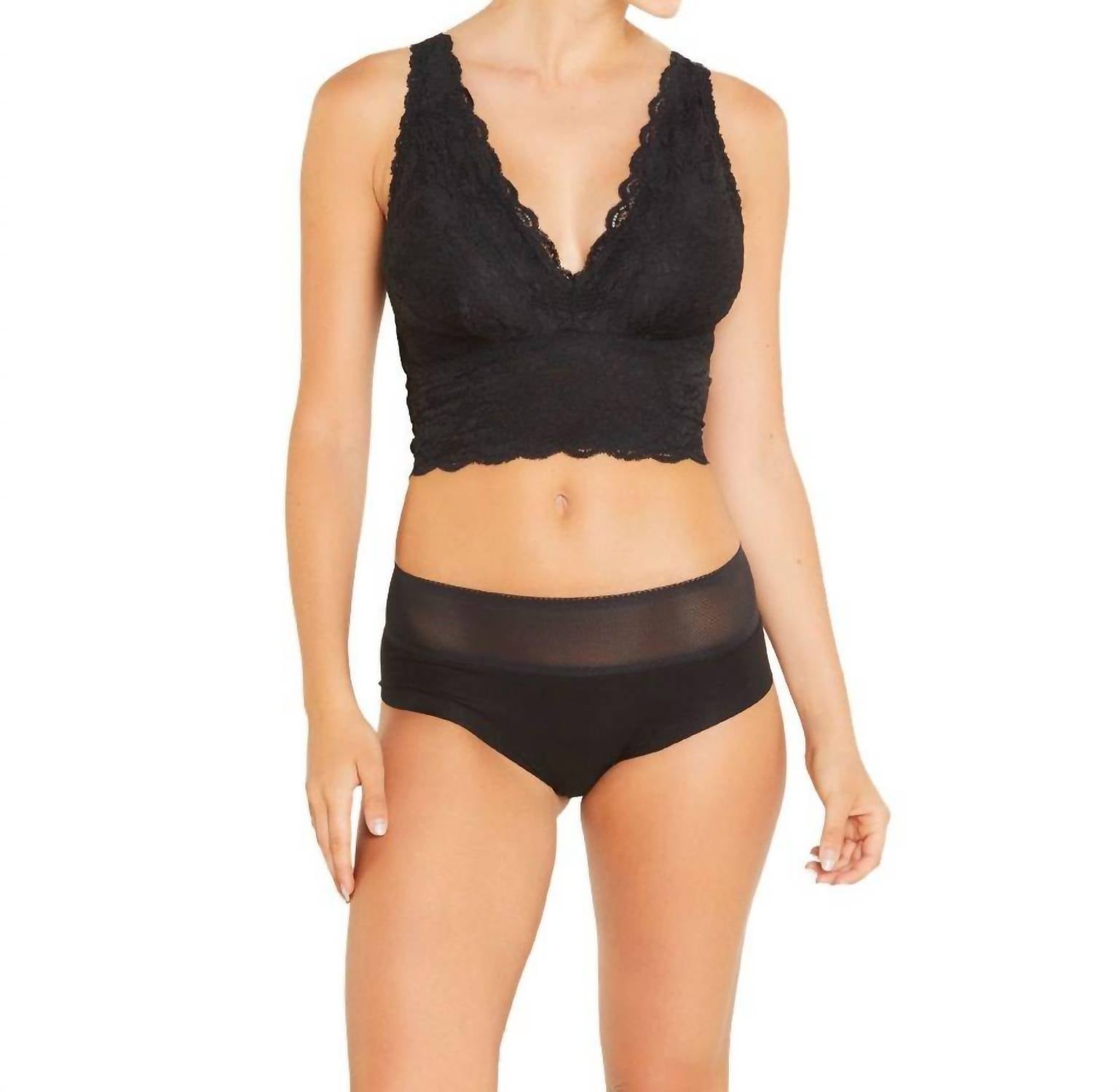 

Бюстгальтер Never Say Never Curvy Plungie Longline Soft в черном цвете Cosabella