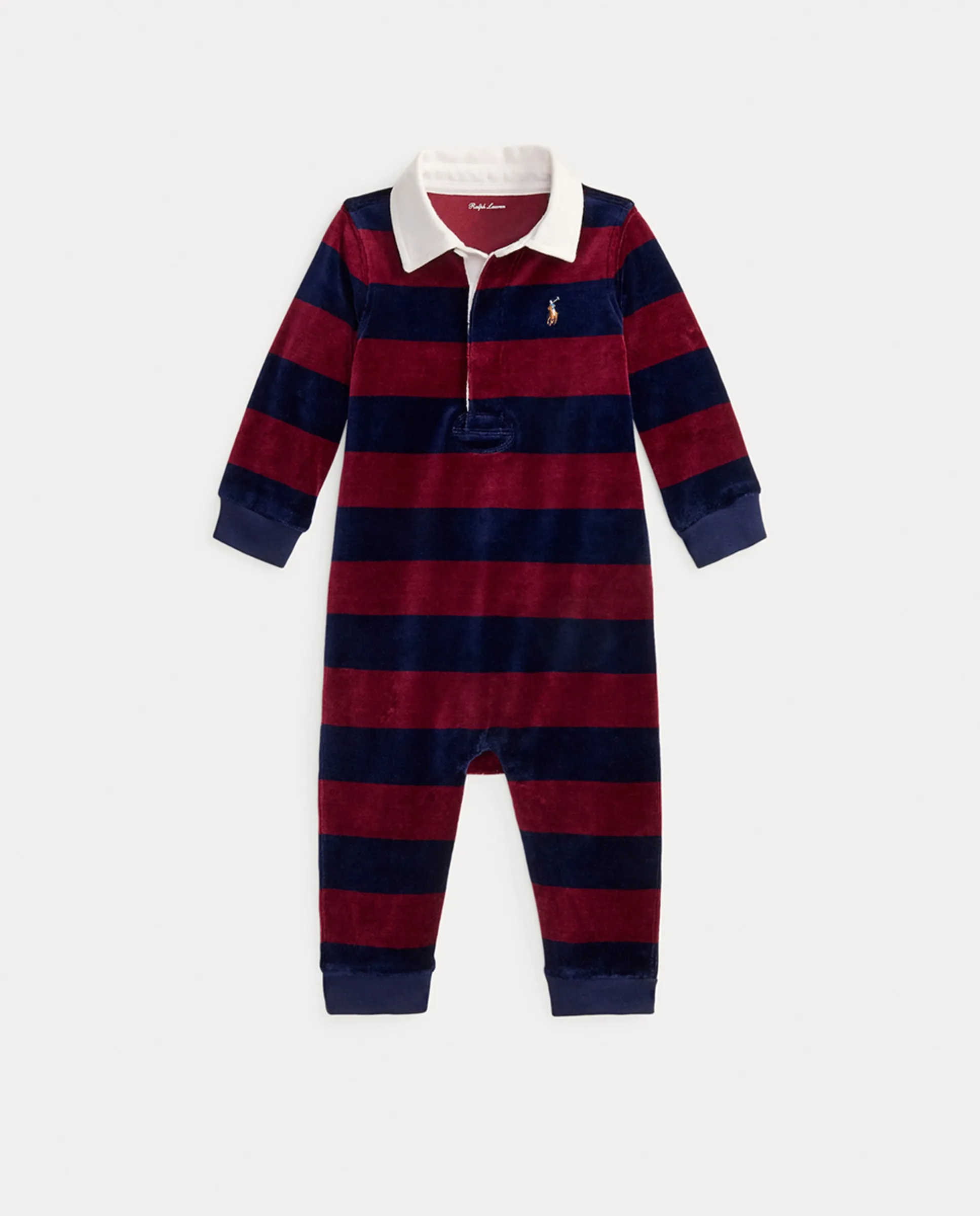 

Детский велюровый комбинезон для мальчика в стиле регби Polo Ralph Lauren, многоцветный