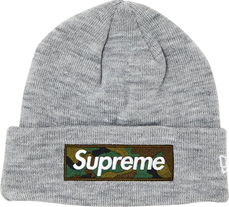 

Шапка Supreme x New Era Box Logo 'Heather Grey', серый