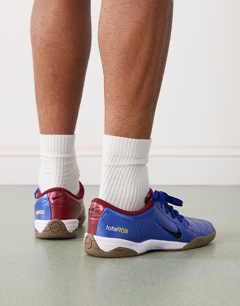 Кроссовки T90 в цвете металлик синего и красного цветов Nike — фото 4