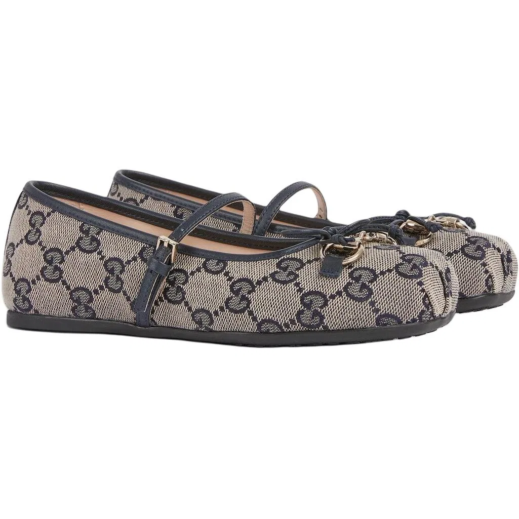 Кожаные низкие кеды для детей Lifestyle Beige & Blue Kids' GUCCI — фото 4