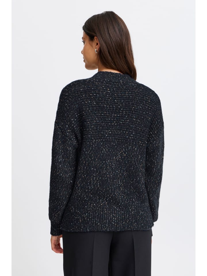 

Кардиган FRSPOTTA, классический крой, темно-синий, в сочетании с блейзером Fransa