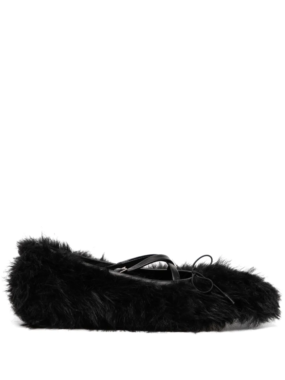 

Тапочки с искусственным мехом Simone Rocha, черный