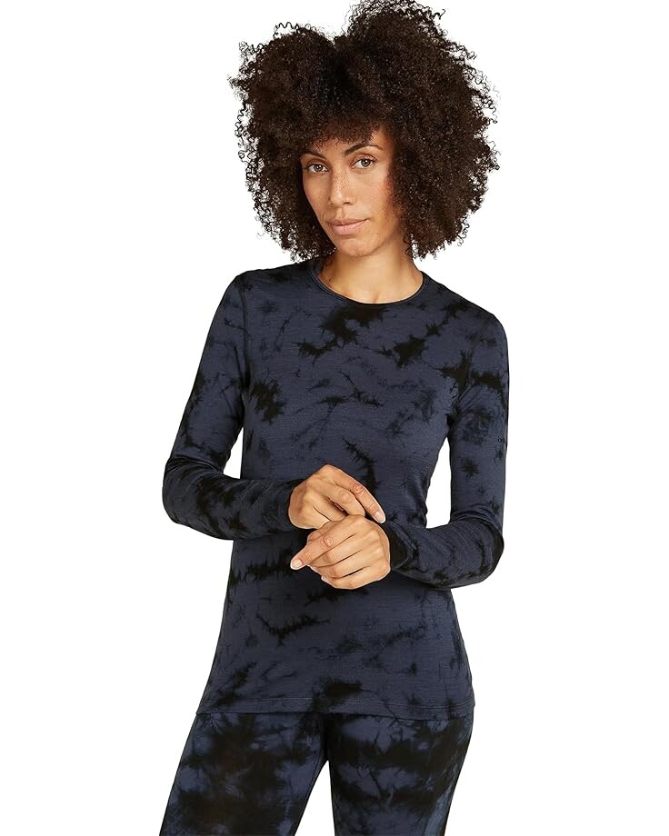 

Лонгслив Icebreaker Merino 200 Oasis Long Sleeve Crewe Cloud Dye, цвет Graphite/Black