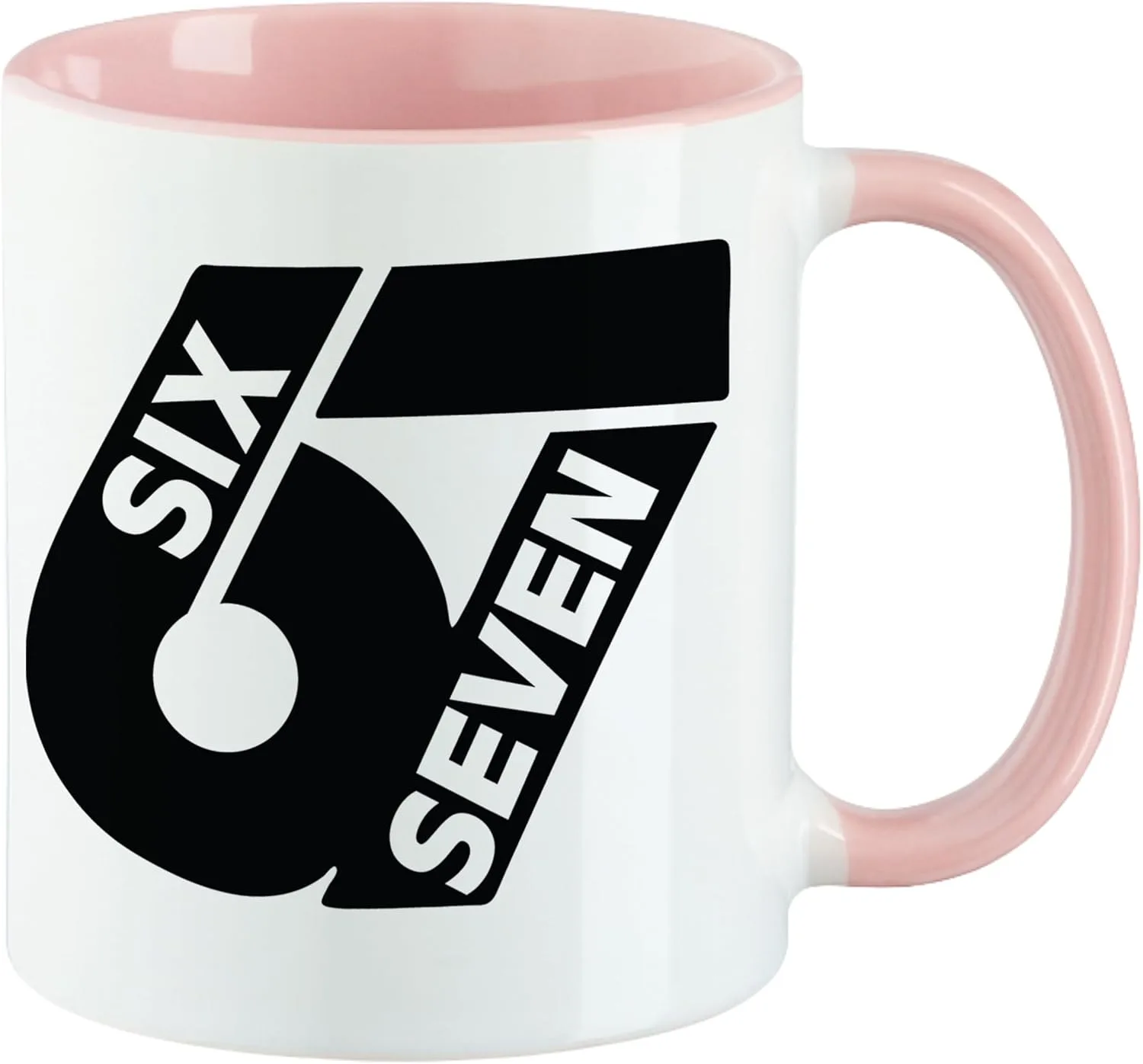 Кружка керамическая GRAZDesign Mug Kids Meme 67 Six Seven 6 7, 330 мл, Pink — фото 2