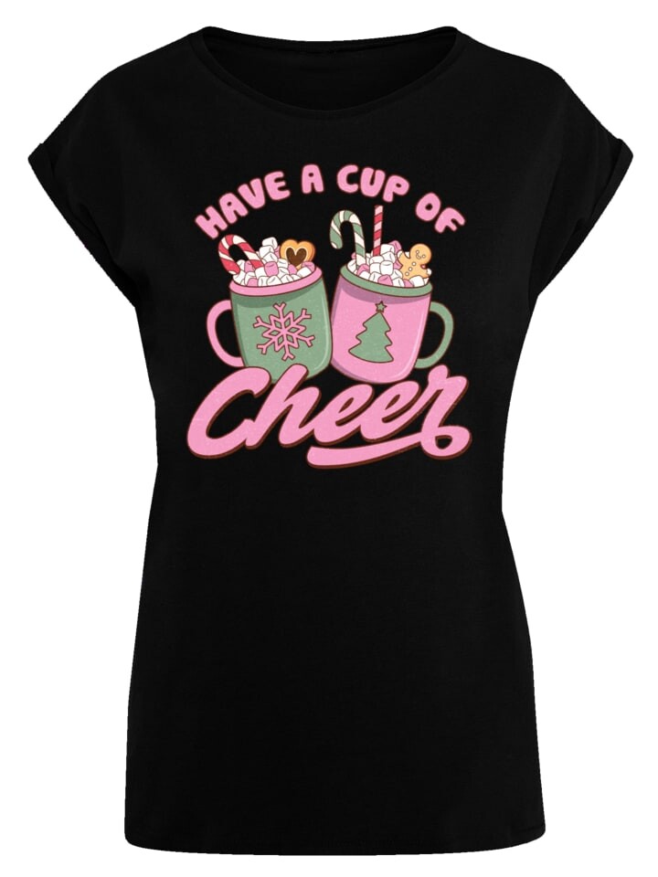 

Футболка F4NT4STIC Extended Shoulder T-Shirt Have a Cup of Cheer Weihnachten, черный