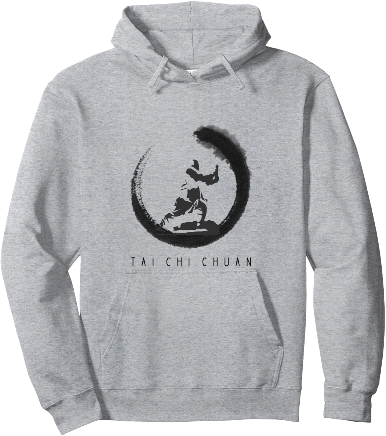 

Худи с дизайном в стиле тайцзицюань, серое, идеально подходит для начинающих или инструкторов по тайцзицюань Tai Chi Calligraphy - Tai Chi Beginner/Teacher