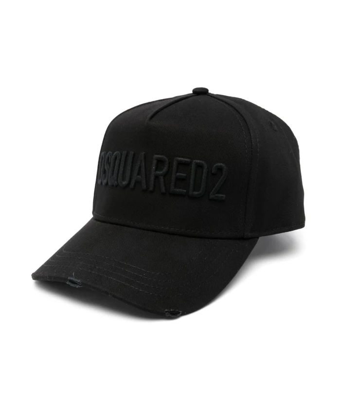 

Черная бейсболка с логотипом, стильный аксессуар. Dsquared2, черный