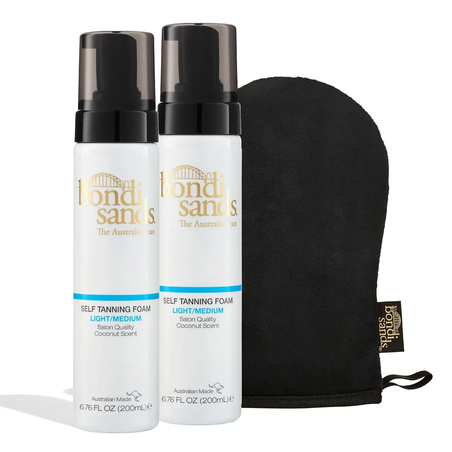 Набор для автозагара Bondi Sands Light/Medium Self Tanning Foam Value Kit | Включает 2 легких пены для автозагара + 1 перчатку для безупречного результата