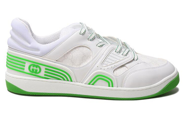 Кроссовки basket 'white green' Gucci, белый — фото 2