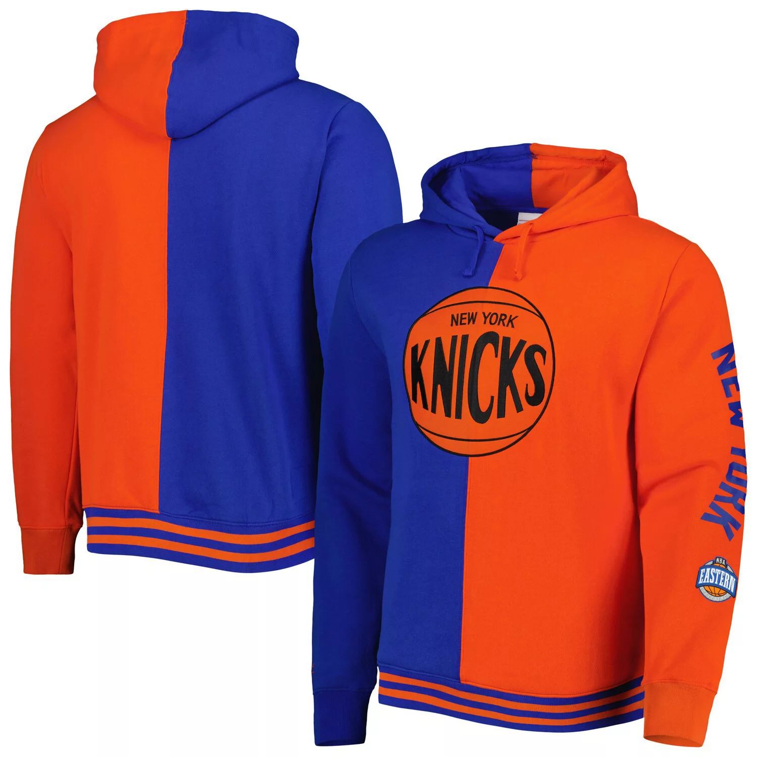 

Мужской Mitchell & Ness синий/оранжевый пуловер с капюшоном New York Knicks Big & Tall Hardwood Classics