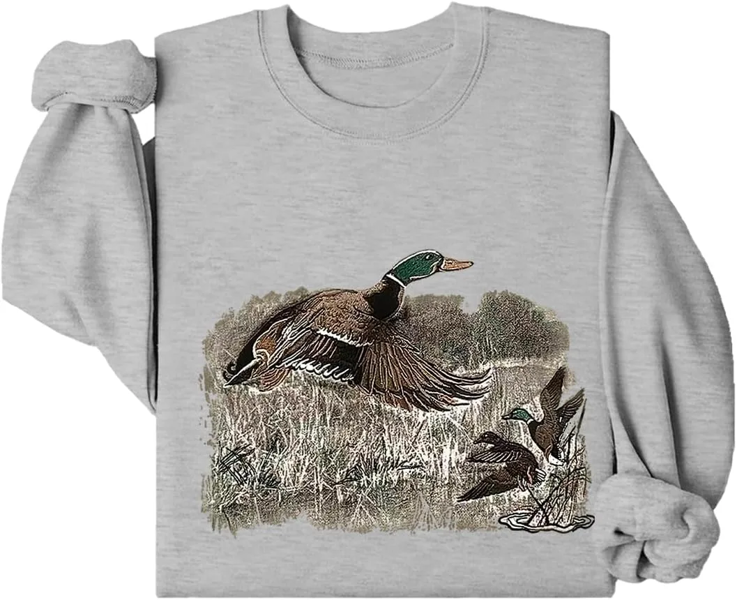 

Винтажный свитшот с уткой Mallard, осенняя толстовка для охоты