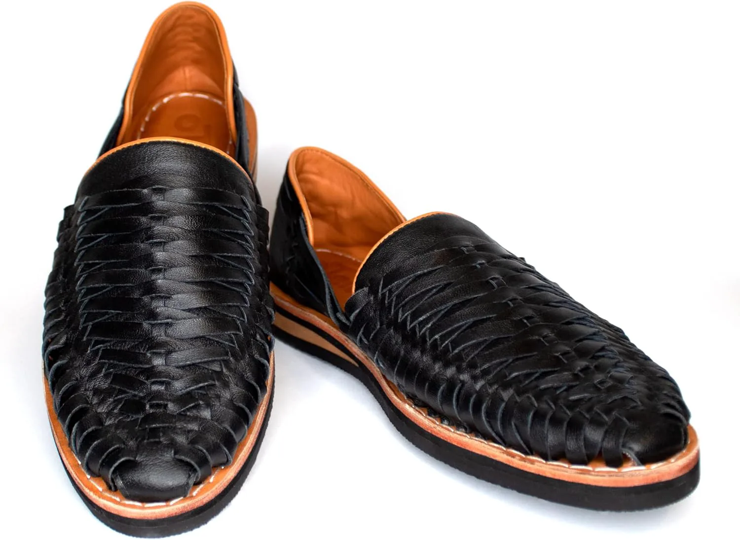 Men's Huarache Сандалии, Mexican Huaraches for Men, Handwoven Premium Leather Сандалии OTeii, черный — фото 3