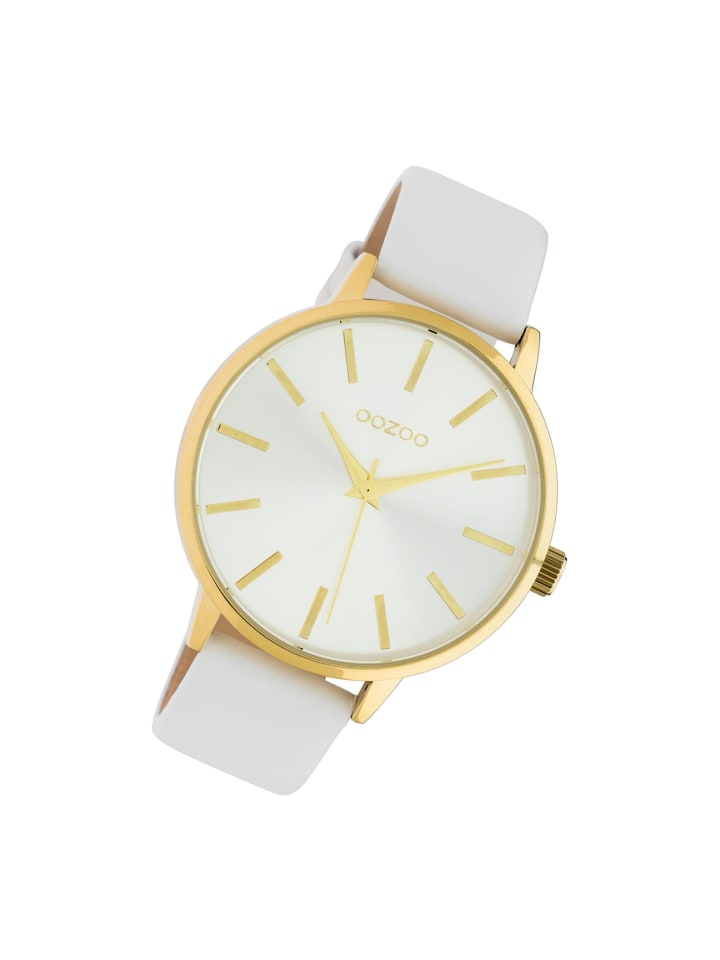 

Аналоговые наручные часы Oozoo Timepieces, белые, большие (примерно 42 мм)