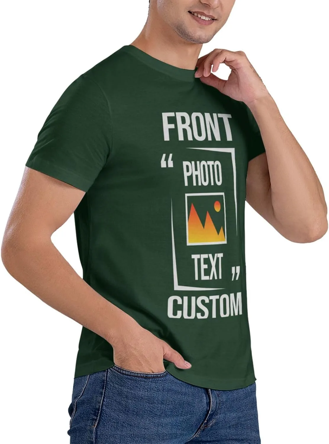 Футболка Custom с индивидуальным дизайном, черная, хлопок — фото 3